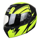 Cas-7101-1426c Casco Abatible Dot Neon Verde Mate 