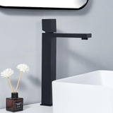 Vesla Home Grifo De Lavabo De Baño Alto Negro Mate Ah076b