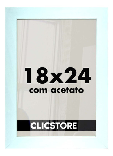 Moldura 18x24 Quadro Acetato Poster Retrato Foto Fotografia Cor Branco Liso