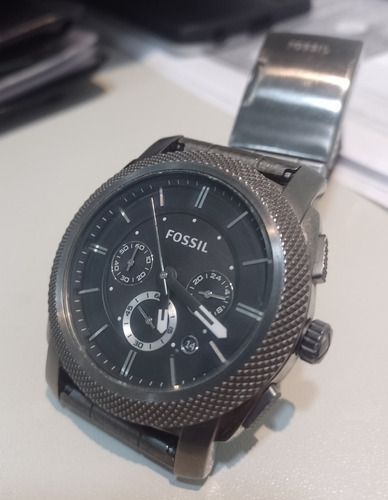 Relógio Fossil Masculino Machine Original De Aço Inoxidável