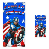 Kit 1 Toalha Banho + 1 Rosto Capitao America Personalizada