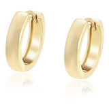 Aretes Arracadas Lisas Oro Laminado 14k Huggies M174