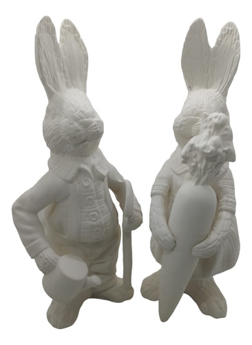 Pareja Conejos De Pascua Ceramica Para Pintar