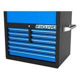 Caja Herramientas Gabinete Metalico 9 Cajones Apilable Color Azul Con Negro