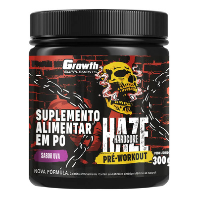Pré-treino Haze Hardcore 300g Growth Supplements - Uva | Frete grátis