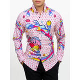 Camisa Hombre Casual Slim Fit Rosa Kirby Alexis Roman