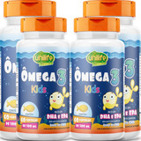Kit 4 Omega 3 Kids 500mg 60 Capsulas Para Crianças - Unilife