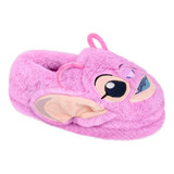 Pantufla Para Niña Disney Ángel Stitch Rosa Antiderrapante 