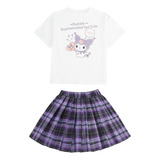 Conjunto De Saia Plissada Cospaly Kuromi Infantil