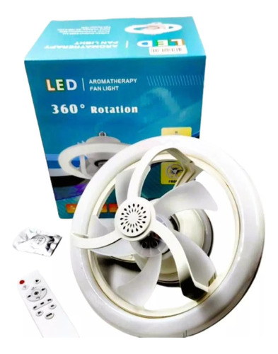Lampada Ventilador Teto 50w Remoto Luz Rgb E27  Rotação 360º