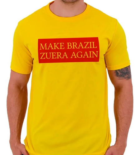 Camiseta Camisa Make Brazil Zuera Again Bolsonaro Trump 2022