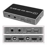 Pasow Kvm Switch Hdmi 2 En 1 Out 2 Puertos Teclado Mouse