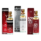 Kit 3 Perfume Masculino 521 Vip Men Sexy Amakha Paris Bolso