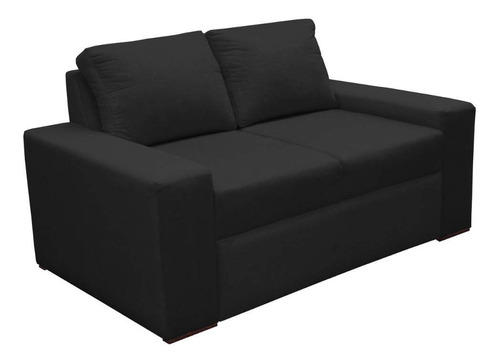 Sofa Chicago 2 Puestos Tela Negro