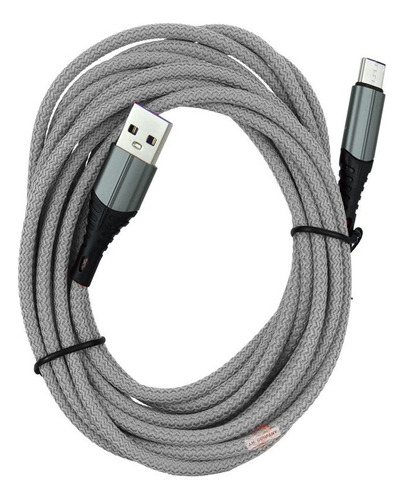 Cable Usb Reforzado Carga Rápida 3m V8 A-150 Color Plateado