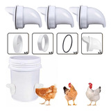 Kit 6 Bocal Para Comedouro Tratador Galinhas Aves Ração Cor Branco