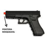 Pistola Airsoft Glock G17 4.5mm Gás C02 Esfera Aço Fullmetal