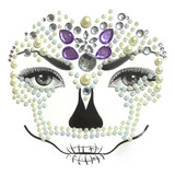 Pegatina Brillo Face Sticker Hallowen Maquillaje Catrina #54