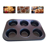 Forma Cupcake Muffins Pão De Queijo 6 Cavidades Antiaderente