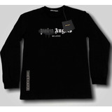 Palm Angels Graffiti Milano Long Sleeve Tee Black