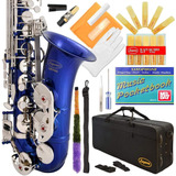 Saxofon Alto Azul Lazarro Con Funda Y Accesorios (xmp)