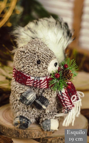 Esquilo Decoração Natal 19cm (bc1028)