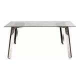 Mesa Tap Deluxe Living 160x90 Cm Vidrio Patas Cromadas