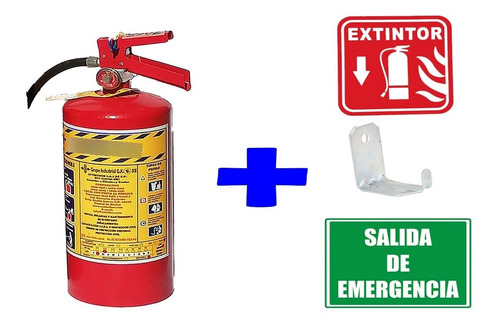 Kit Extintor Cargado + 2 Letreros + Curso + Carta + Soporte