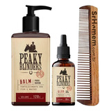 Kit Balm Óleo Pente Duplo Barba Peaky Blinders Don Alcides