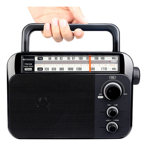 Radio Fm Am Portátil Para Mayores Con Esfera Y Pomo Grande