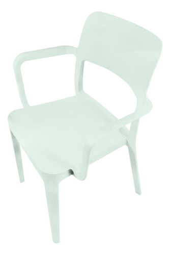 Silla Plástica Con Apoya Brazos Minimal Menta Dvp