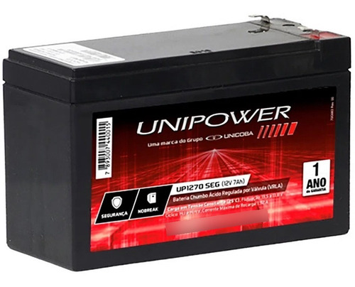 Bateria Selada Agm 12v 7ah Up1270seg Unipower - Até Acabar!!