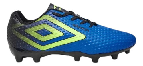 Chuteira Umbro Campo Warskin-azul/lima/preto