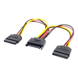 Cabo Adaptador Energia Sata Y Splitter Duplo Sata (fem) 20cm