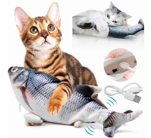 Juguete Eléctrico Realista Y Gracioso De Pescado Para Gato
