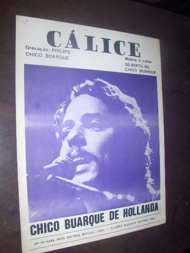 Partitura Cálice Chico Buarque De Hollanda 1978