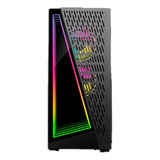 Gabinete Gamer Black Neon Mid Tower Vidro Temperado Rgb