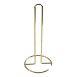 Suporte Porta Papel Toalha Elegante Em Inox Dourado 31cm