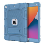 Funda Para iPad Generacion 7 8 Y 9 Resistente Azul Grisaceo