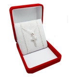 Conjunto Cadena Con Cruz Regalo Plata 925 Regalo Mujer 