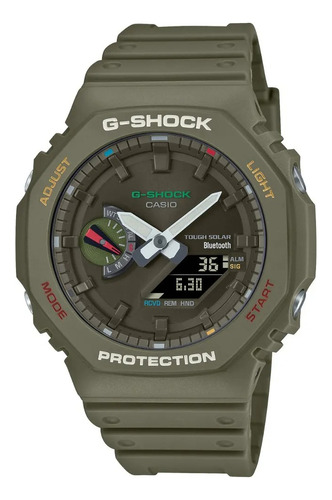 Reloj Casio G-shock Ga-b2100 Para Caballero Color De La Correa Verde Color Del Bisel Verde Color Del Fondo Verde