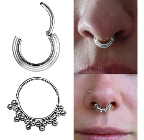 Kit 2 Piercing Septo 3 Camadas E Indiano Bolinha 8mm Ou 10mm