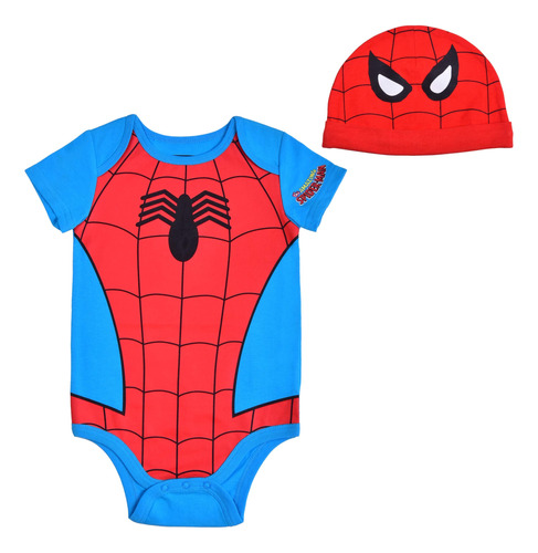 Disfraz De Traje Y Gorra De Bodysuit De Marvel Spiderman Boy