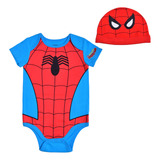 Disfraz De Traje Y Gorra De Bodysuit De Marvel Spiderman Boy