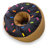 Sillon Puff Rosquilla O Dona Chocolate Soporta Hasta 85kg