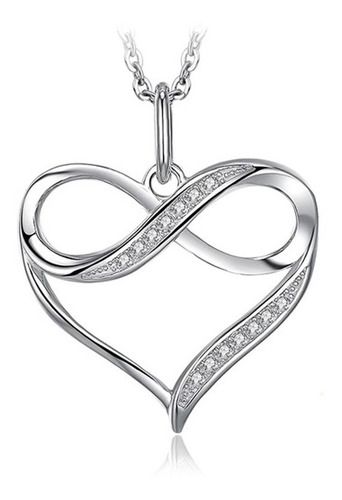 Collar Infinito Corazón Plata 925 Mujer Amor Ilusión Regalo