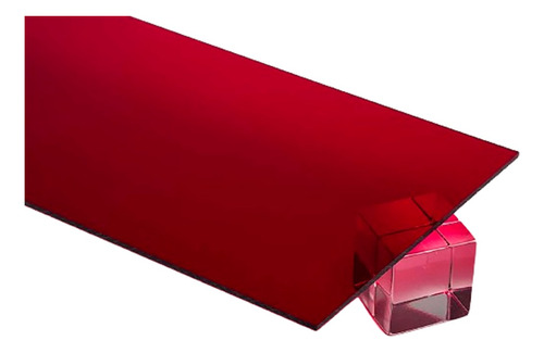 Acrílico Transparente Rojo Lámina 60 X 60 Cm Grosor 3 Mm