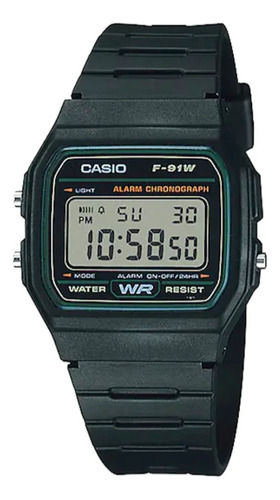Reloj Casio Resina Unisex Digital F-91w Original - Con Caja