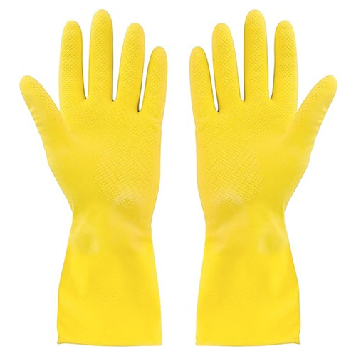 Pack 2 Par De Guantes De Aseo 100% Látex Amarillo