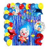 Combo De Globos Payaso Plim Plim Cortina Numero Arco Deco